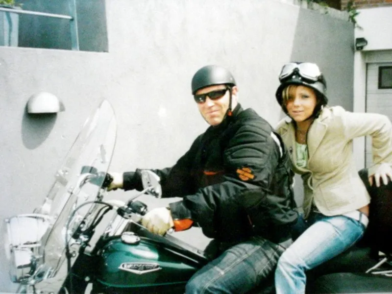 Billede af min datter Christina i 2001 på en ny RoadKing