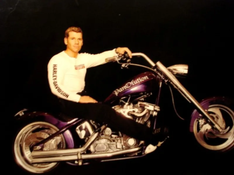 Min første Chopper bygget på et Rolling Thunder stel - solgt til Sverige til ny glad ejer.